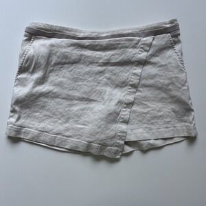 TIBI NEW YORK Linen Blend Skort Womens 29 White Skirt Short Cotton‎ Stretch